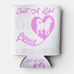 Heart Shape Dog Just A Girl Who Loves Siberian Hus Can Cooler