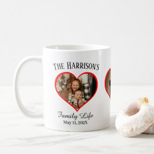 Heart Shape Family Photo Sweet Memories Coffee Mug