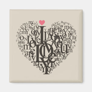 Heart shape from letters magnet