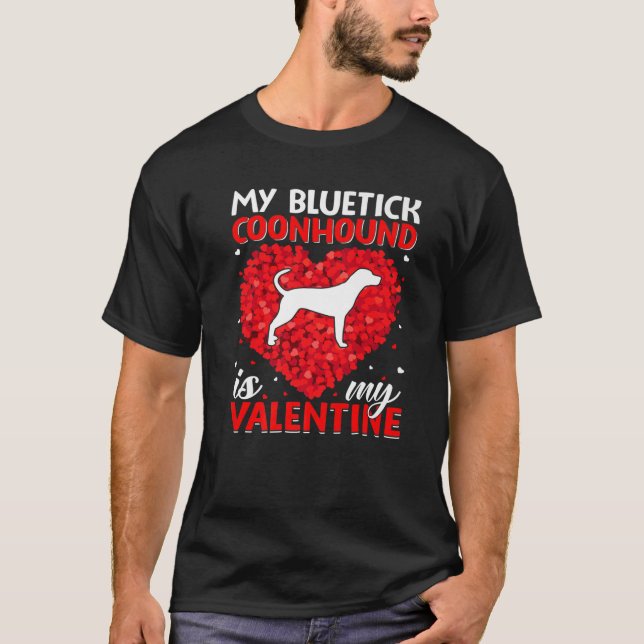 Heart Shape Funny Dog My Bluetick Coonhound Is My T-Shirt (Front)