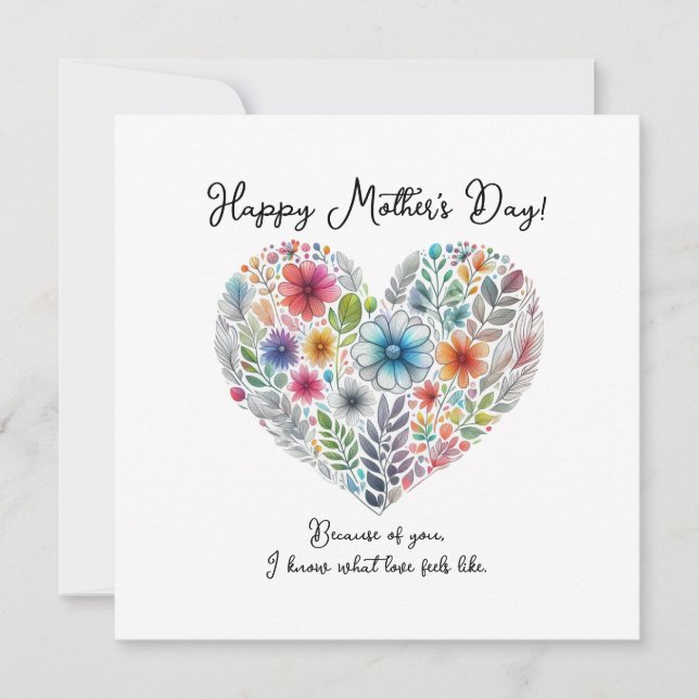 Heart Shape Happy Mother’s Day Invitation (Front)