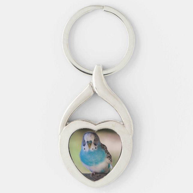 Heart Shape Keychain Parakeet (Front)