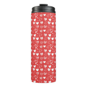 Heart shape line patterns love Valentine Thermal Tumbler