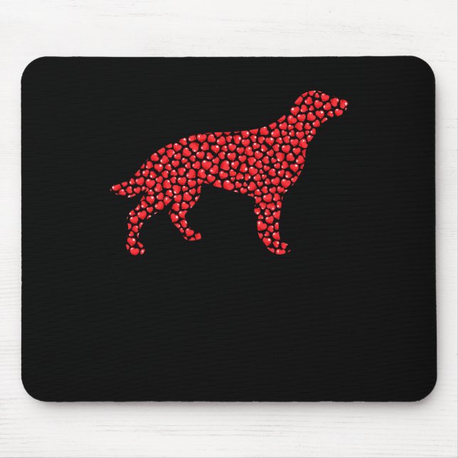 Heart Shape Love Irish Setter Dog Valentine's Day  Mouse Pad (Front)