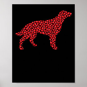 Heart Shape Love Irish Setter Dog Valentine's Day Poster