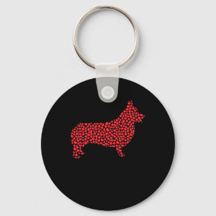 Heart Shape Love Welsh Corgi Dog Valentine's Day M Key Ring