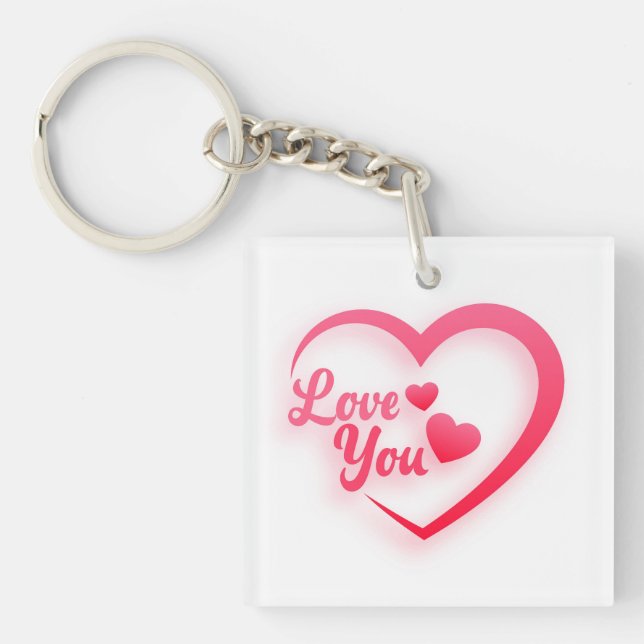 Heart shape Love You Key Ring (Front)