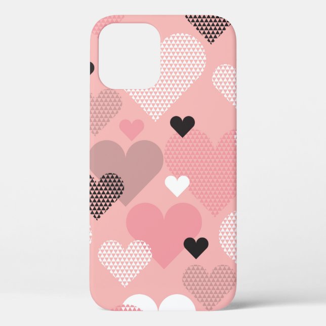 Heart shape modern seamless pattern in geometry st Case-Mate iPhone case (Back)