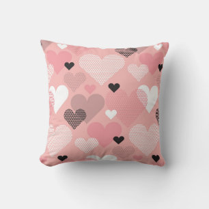 Heart shape modern seamless pattern in geometry st cushion