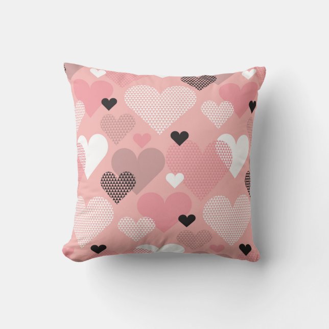 Heart shape modern seamless pattern in geometry st cushion (Front)
