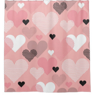Heart shape modern seamless pattern in geometry st shower curtain