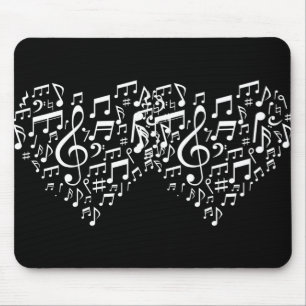 Heart Shape Musical Notes Music Lovers Gifts Valen Mouse Pad