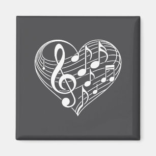 Heart Shape Musical Notes Valentine's Day Men Wome Magnet