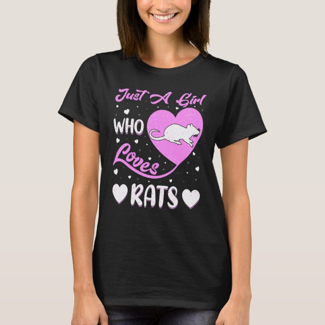 Heart Shape Rat Just A Girl Who Loves Rats T-Shirt (Front)