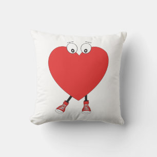 Heart Shape Red Cute Love Character Design Cushion