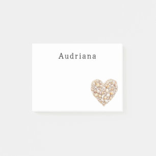 Heart Shape Sea Shells Ocean Beach Personalized  Post-it Notes