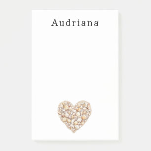 Heart Shape Sea Shells Ocean Beach Personalized  Post-it Notes