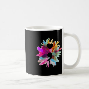 Heart Shape Semicolon Gift Suicide Prevention Awar Coffee Mug