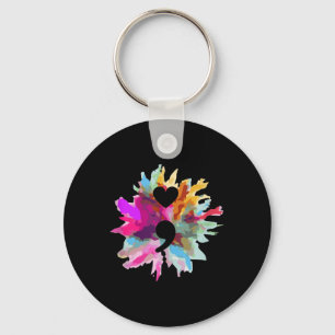 Heart Shape Semicolon Gift Suicide Prevention Awar Key Ring