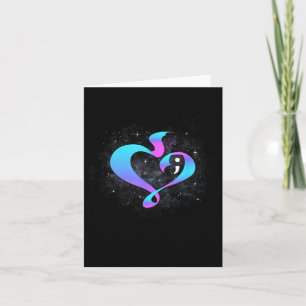 Heart Shape Semicolon - Suicide Prevention Awarene Card