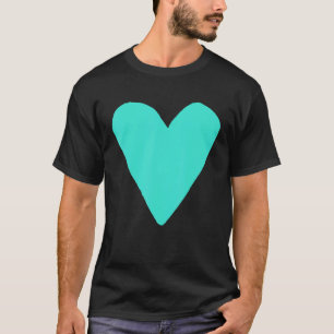Heart Shape Symbol Love Kindness Peace Turquoise T-Shirt