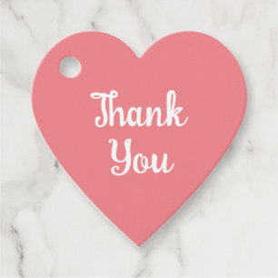 Heart shape Thank you gift tags pink
