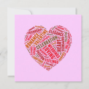 Heart shape words cloud