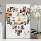Heart Shaped 29 Photo Collage Love Script