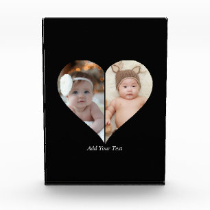 Heart Shaped 2 Photo Collage Block