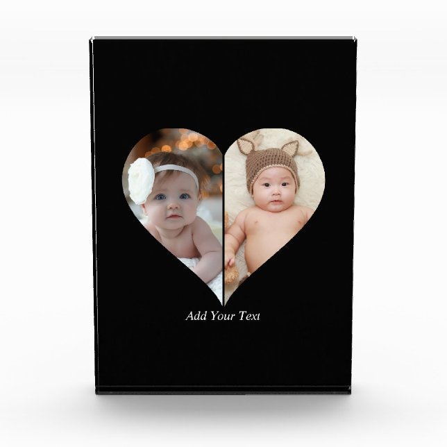 Heart Shaped 2 Photo Collage Block (Front)
