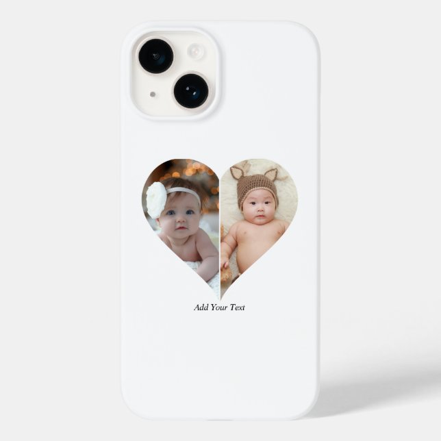 Heart Shaped 2 Photo Collage Case-Mate iPhone Case (Back)