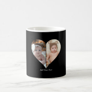 Heart Shaped 2 Photo Collage Coffee Mug