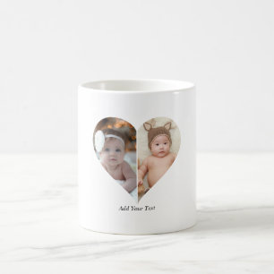 Heart Shaped 2 Photo Collage Coffee Mug