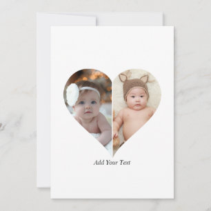 Heart Shaped 2 Photo Collage Holiday Card