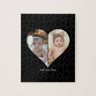 Heart Shaped 2 Photo Collage Jigsaw Puzzle