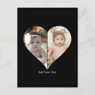 Heart Shaped 2 Photo Collage Postcard