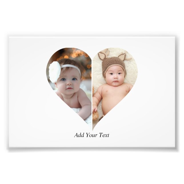 Heart Shaped 2 Photo Collage Poster (Front)