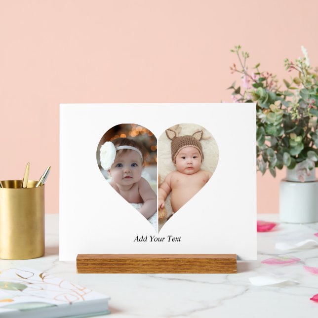Heart Shaped 2 Photo Collage Poster (Wedding)