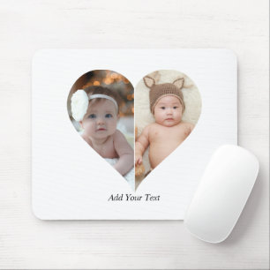 Heart Shaped 2 Photo Collage Poster Mouse Pad
