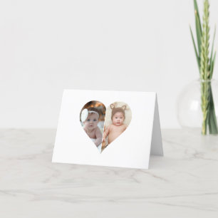 Heart Shaped 2 Photo Collage Poster Thank You Card