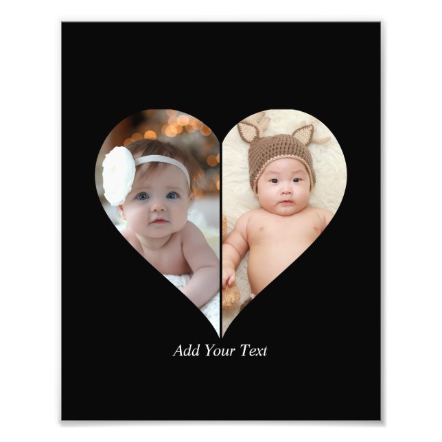 Heart Shaped 2 Photo Collage Print (Front)