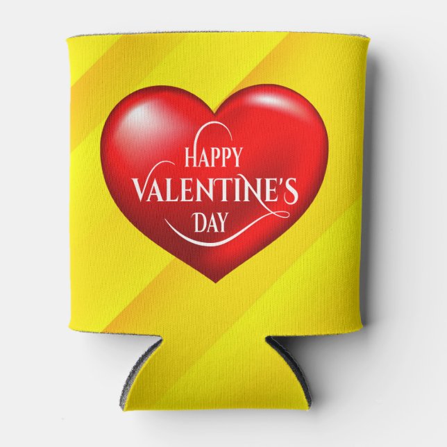 Heart Shaped 3d Red Love Symbol-50420 Can Cooler (Front)