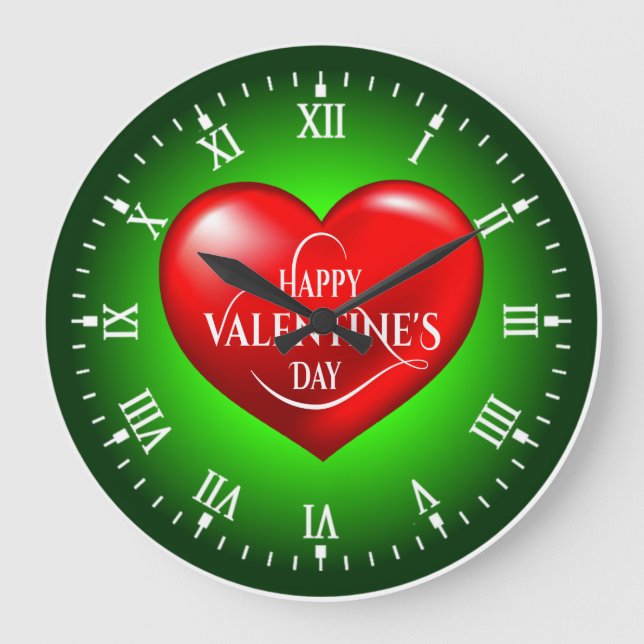 Heart Shaped 3d Red Love Symbol-50420 Large Clock (Front)