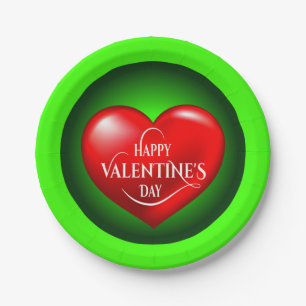 Heart Shaped 3d Red Love Symbol-50420 Paper Plate