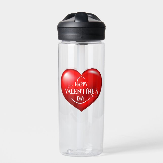 Heart Shaped 3d Red Love Symbol-50420 Water Bottle (Front)