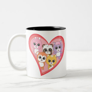 Heart-Shaped Animal Friends Mug