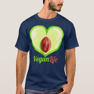 Heart Shaped Aubergine Vegan Life Go Vegan T-Shirt