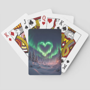 Heart Shaped Aurora Borealis Playing Cards