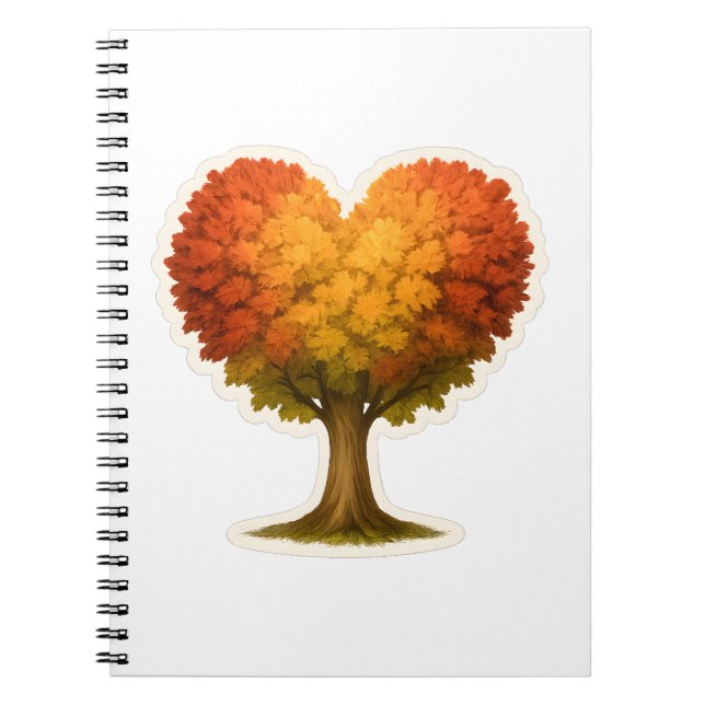 Heart Shaped Autumn Tree Notebook (Front)