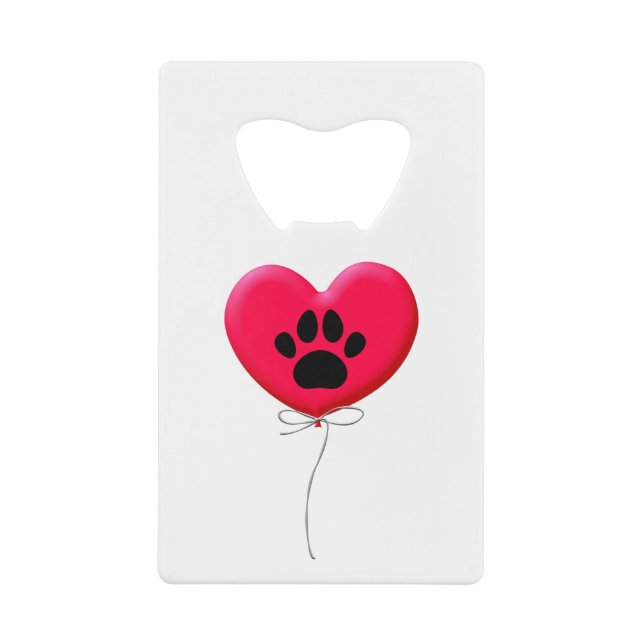 Heart Shaped Balloon With Dog Paw Print (Front)